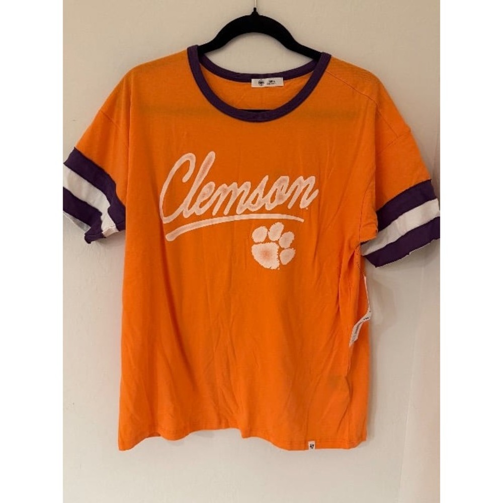Women's Clemson Tigers '47 Brand Dani Retro Orange Slub T-shirt- Size Large- NWT